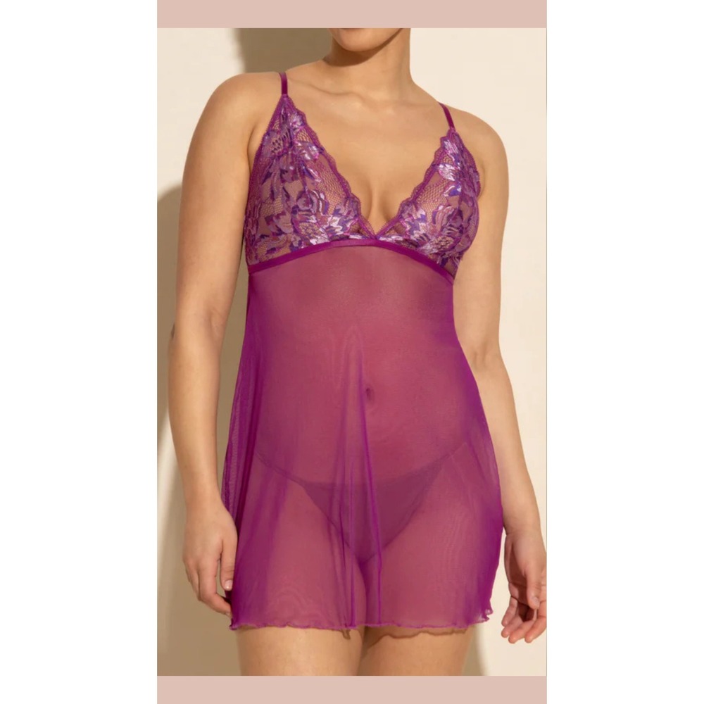 NWT $140 Cosabella [  Large ] Paradiso Chemise Dress‎ in Beet Violette T2209